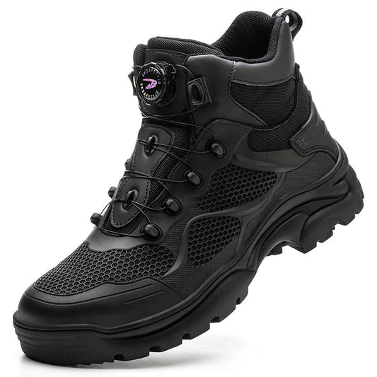 S3 Work Shoes Ultralight, Henner Wear-Resistant Safety Shoes with Steel Cap Swivel Buckle