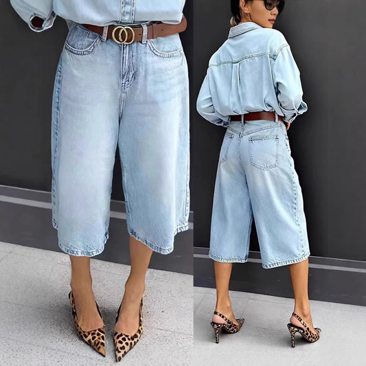 Women's Slimming Cotton Straight-Leg Bermuda Pants
