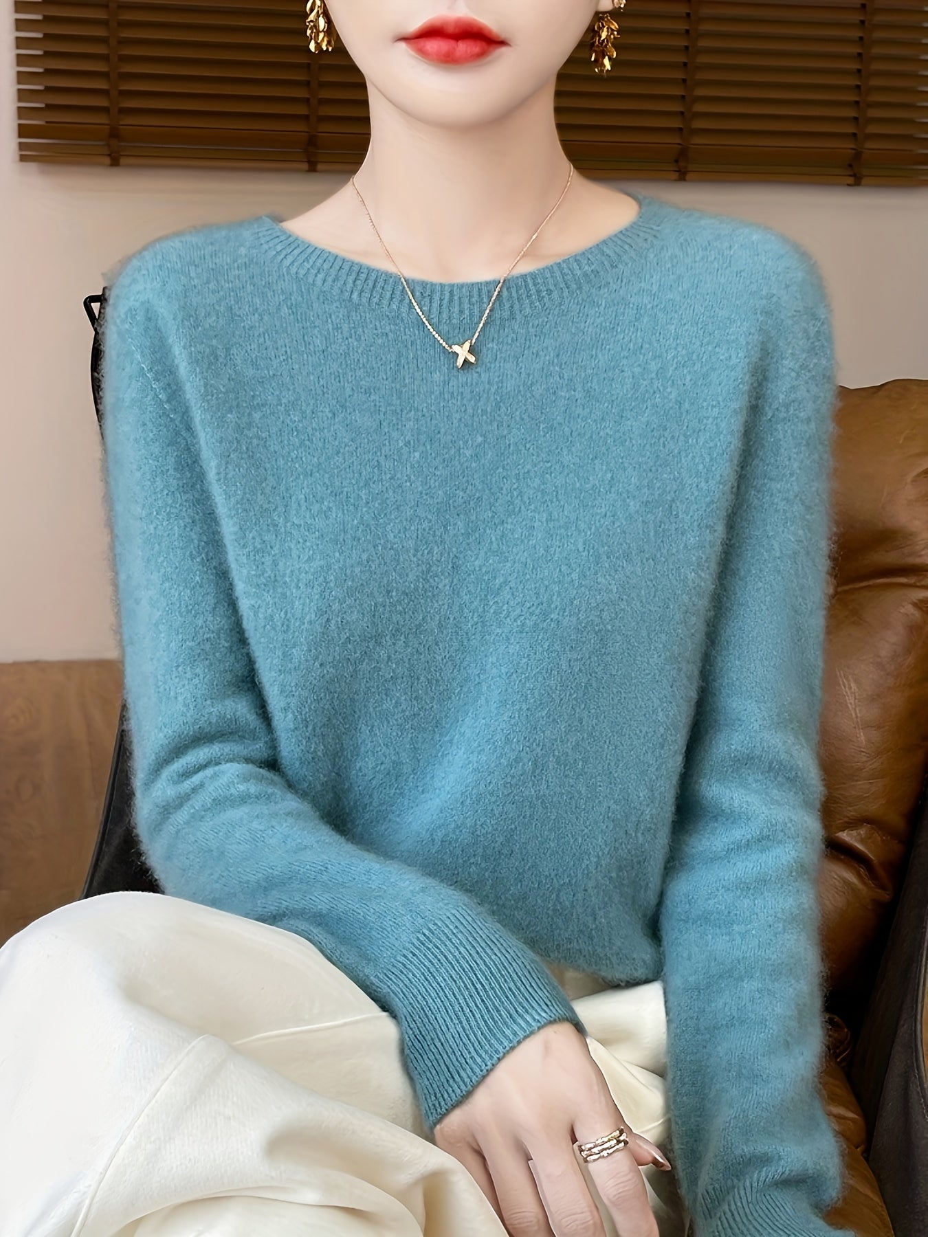 Comfortable Regular Fit Crew Neck Sweater