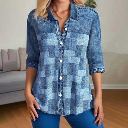Retro Plaid Women's Shirt in Traditional Style - OutfitLondon