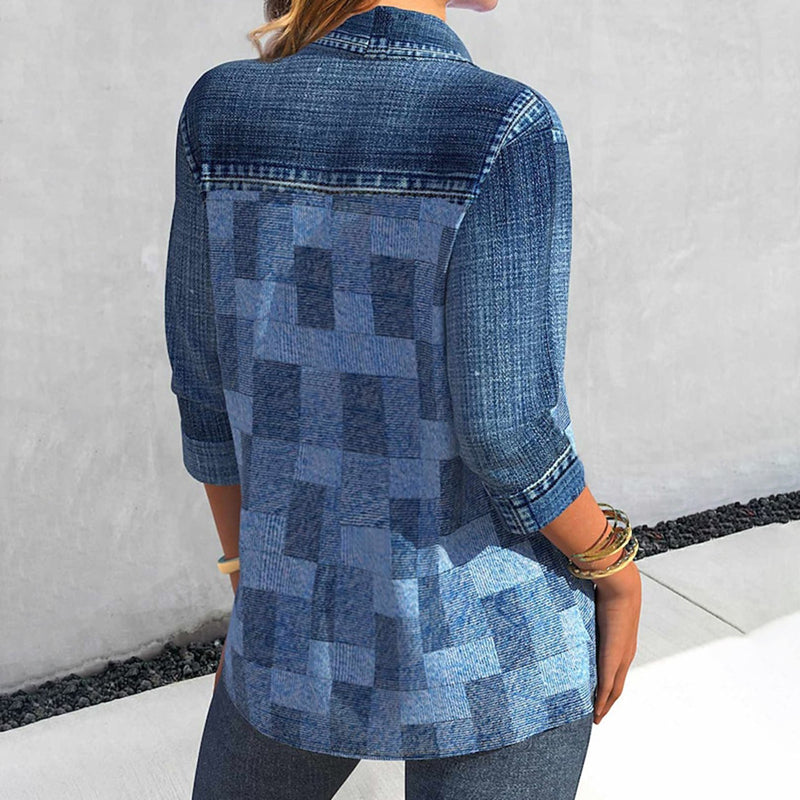 Retro Plaid Women's Shirt in Traditional Style