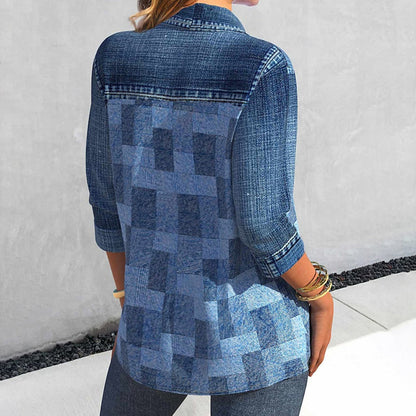 Retro Plaid Women's Shirt in Traditional Style
