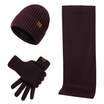 Warm Men's Winter Accessory Set Hat Scarf Gloves