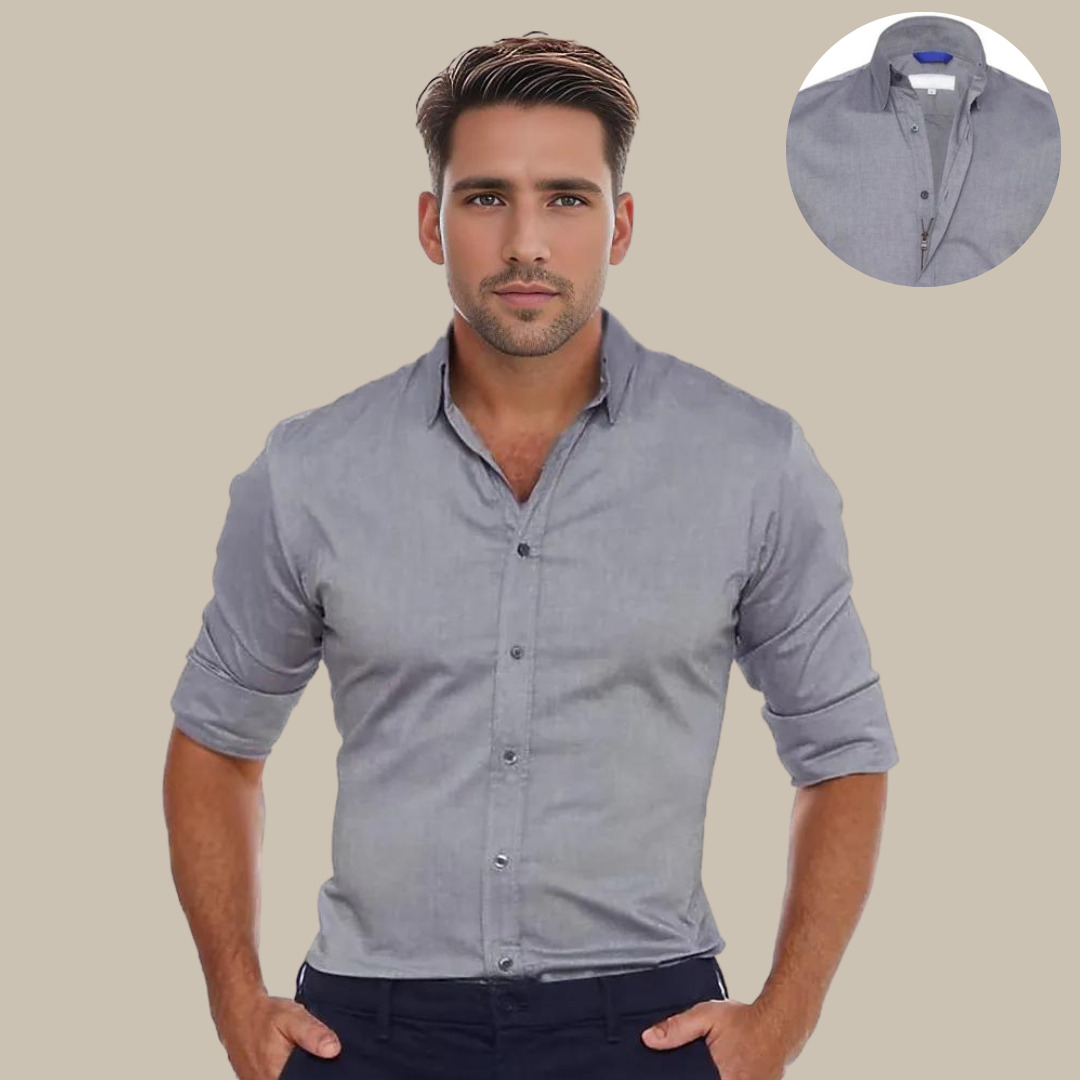Easy Care Men's Zip Shirt for Work