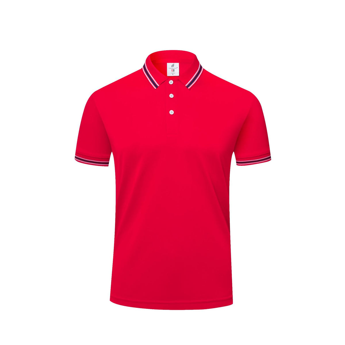 Men's Casual Cotton Short-Sleeve Polo Shirt with Lapel Collar