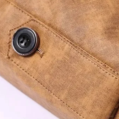 Insulated Mens Leather Fleece Lined Parka Coat
