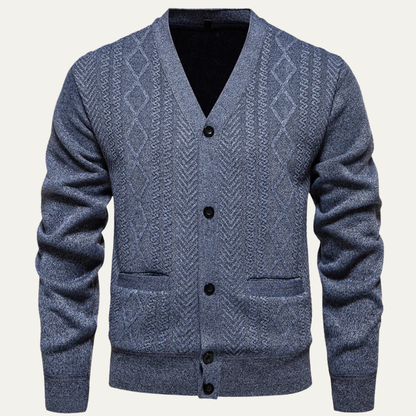 Slim Fit Men's Knit V Neck Sweater Cardigan