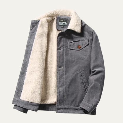 Rustic Mens Corduroy Button Down Winter Jacket