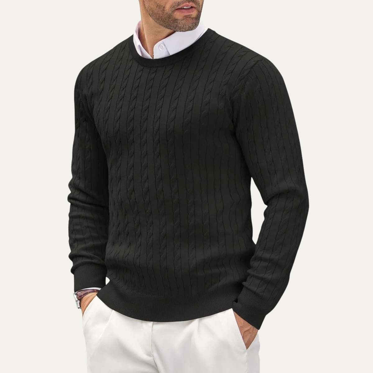 Comfortable Mens Classic Crew Neck Sweater