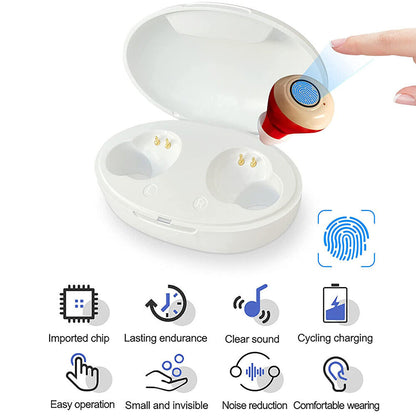 In-Ear Hearing Aids Invisible Enhancer Rechargeable Mini Sound Amplifier UK
