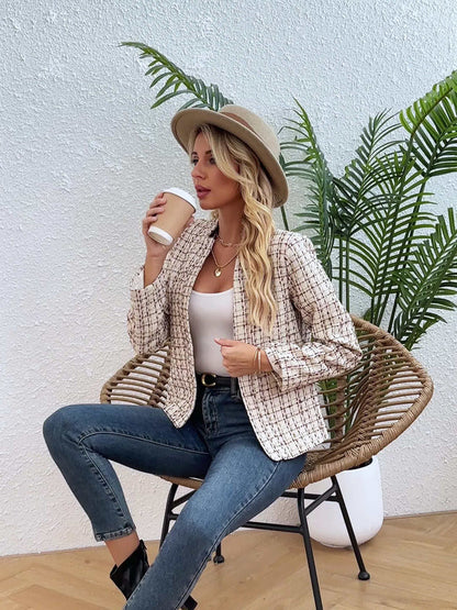 Checked Business Jacket for Ladies - OutfitLondon