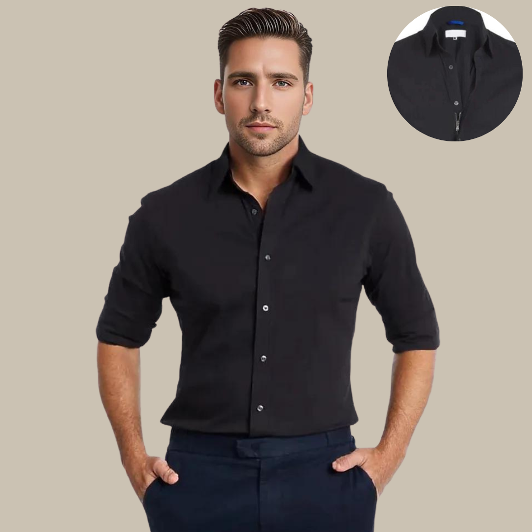 Easy Care Men's Zip Shirt for Work