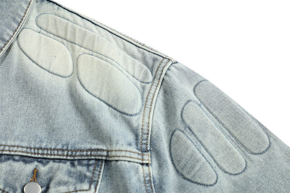 Men's Classic Denim Jacket with Patch Detail