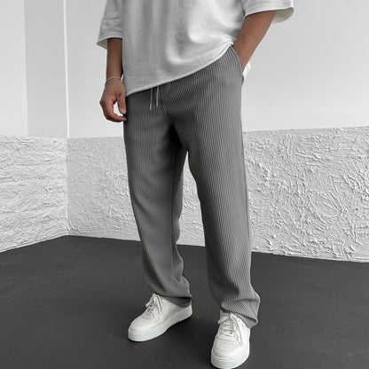 Comfortable Mens Loose Fit Drawstring Trousers - OutfitLondon
