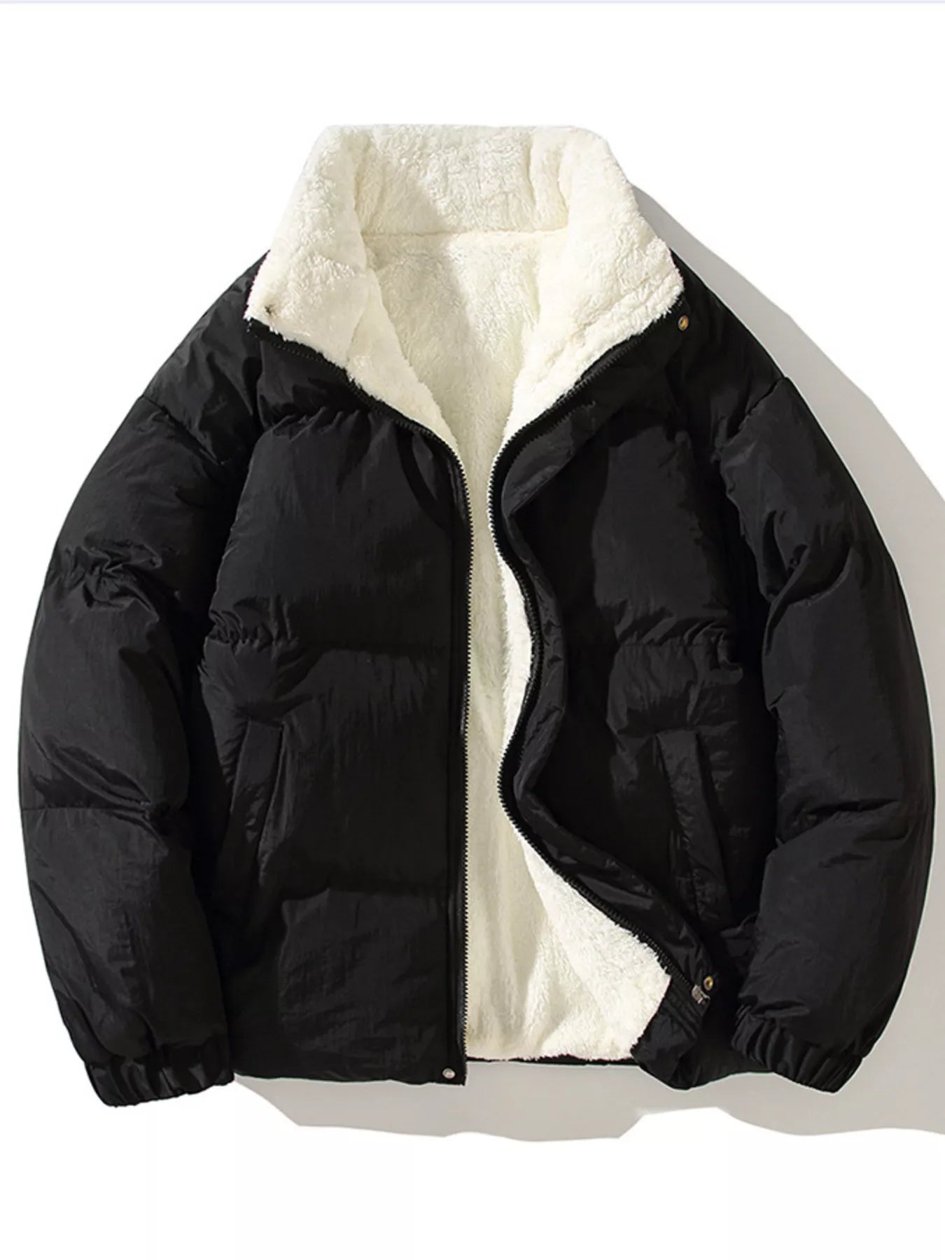 Men's XL Warm Padded Fleece Jacket Coat - OutfitLondon