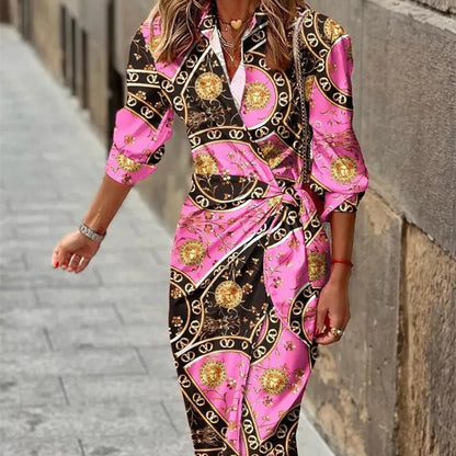Vespera Women's Wrap Dress Printed