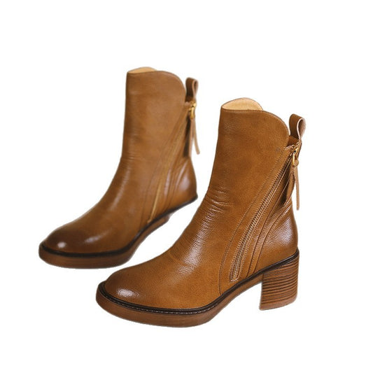 Orthopedic Leather Ankle Boots Women
