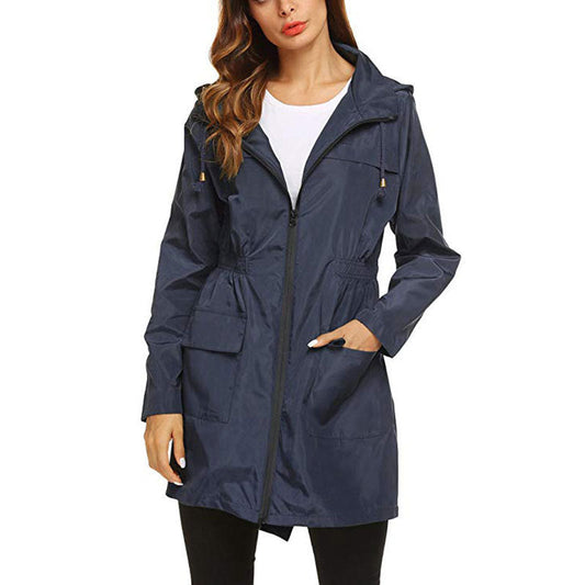 Women's Lightweight Waterproof Hooded Windbreaker Jacket