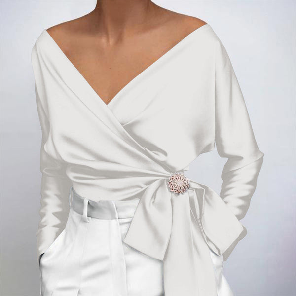 Breathable Ladies Silk Blouse
