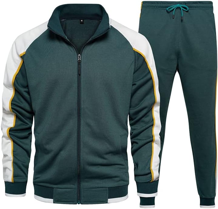 Athletic 2-Piece Mens Tracksuit with Bold Stripes - OutfitLondon