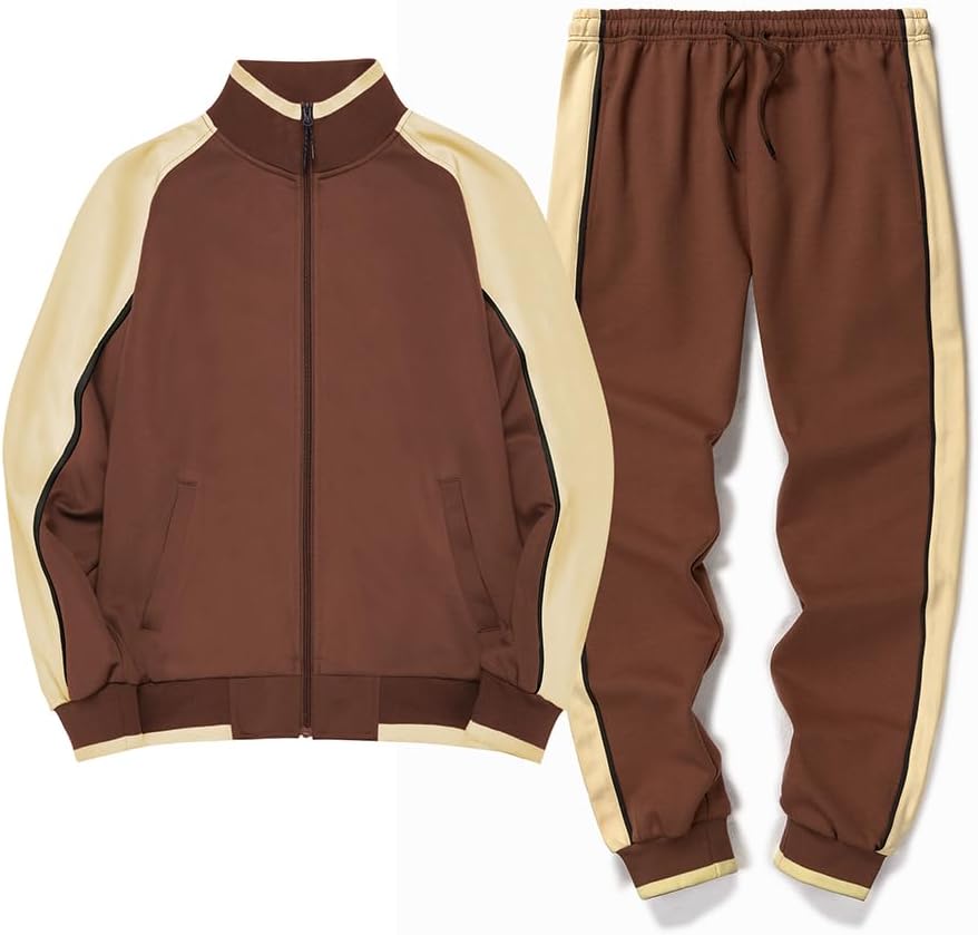 Athletic 2-Piece Mens Tracksuit with Bold Stripes