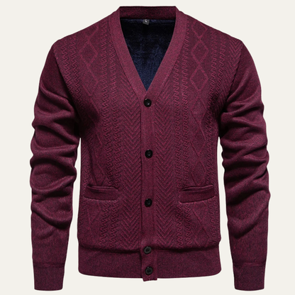 Slim Fit Men's Knit V Neck Sweater Cardigan
