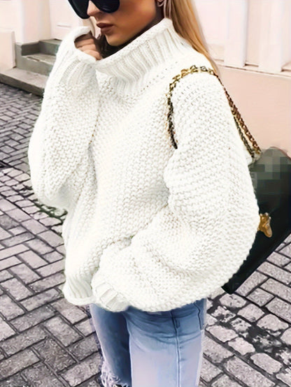 Warm Women's Cable Knit Long Sweater