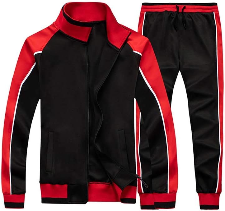Athletic 2-Piece Mens Tracksuit with Bold Stripes