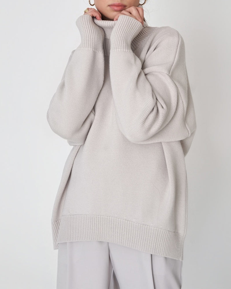 Ladies Warm Crew Neck Knit Sweater