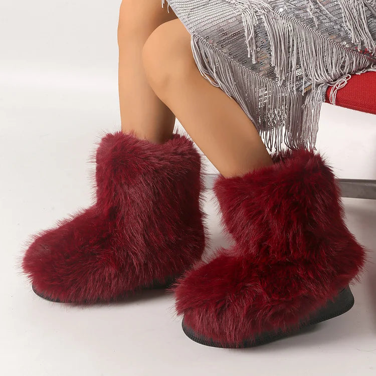 Warm Faux Fur Ankle Boots for Women