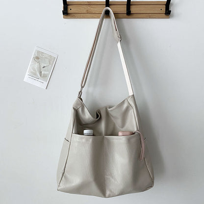 Big Spacious Tote Bag Soft Faux Leather