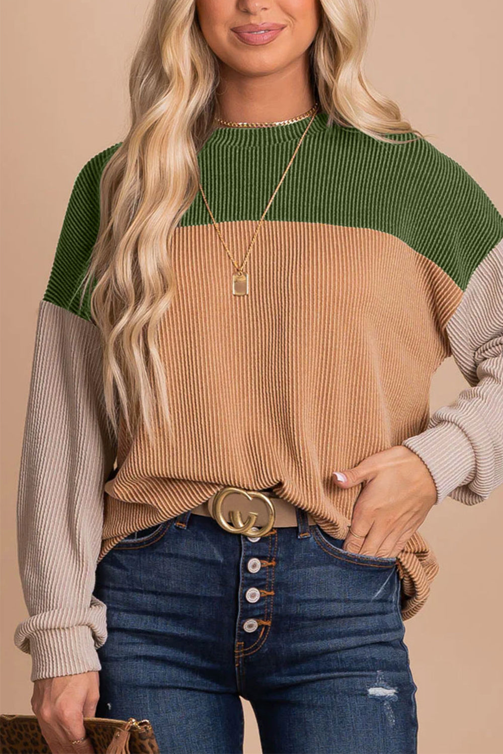 Cozy Thermal Crew Neck Sweater for Ladies