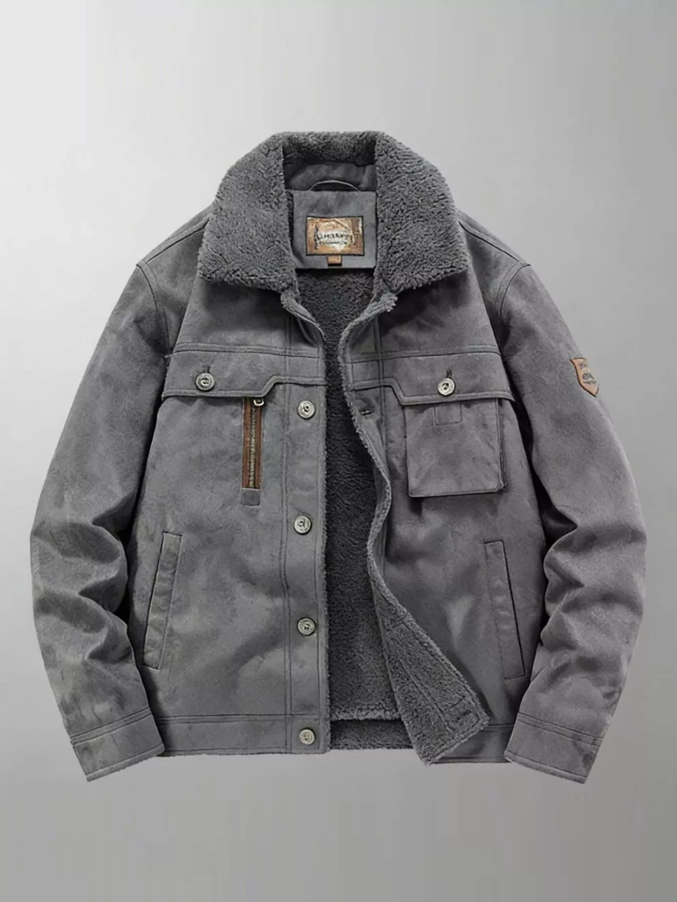 Large Men's Thick Fleece Lined Jacket