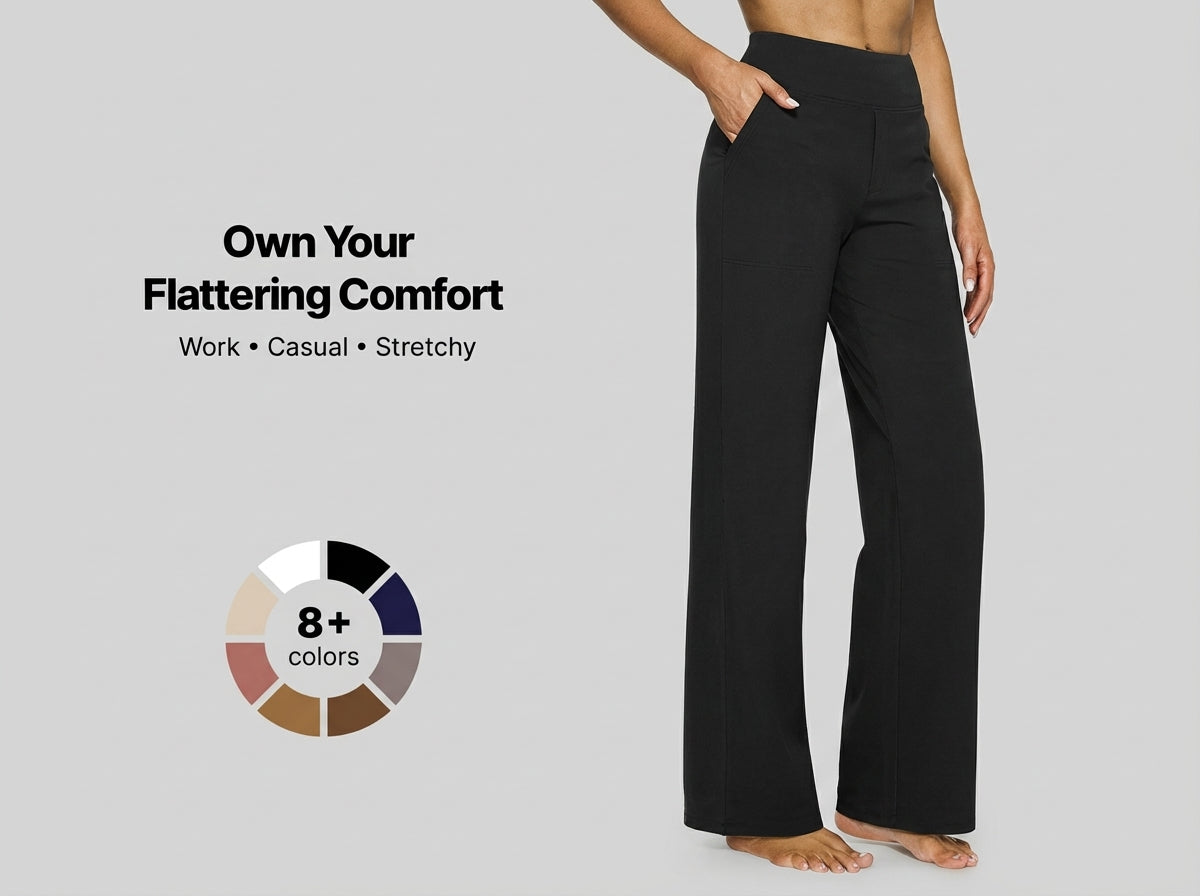 Relaxed Fit High Waist Yoga Pants for Women - OutfitLondon