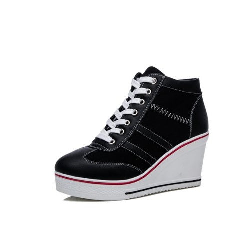 Ladies Wedge High Heel Sneakers