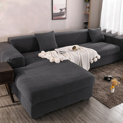 Velvet Plush Corner Sectional Corner Sofa Covers , Stretch Sofa Slipcover