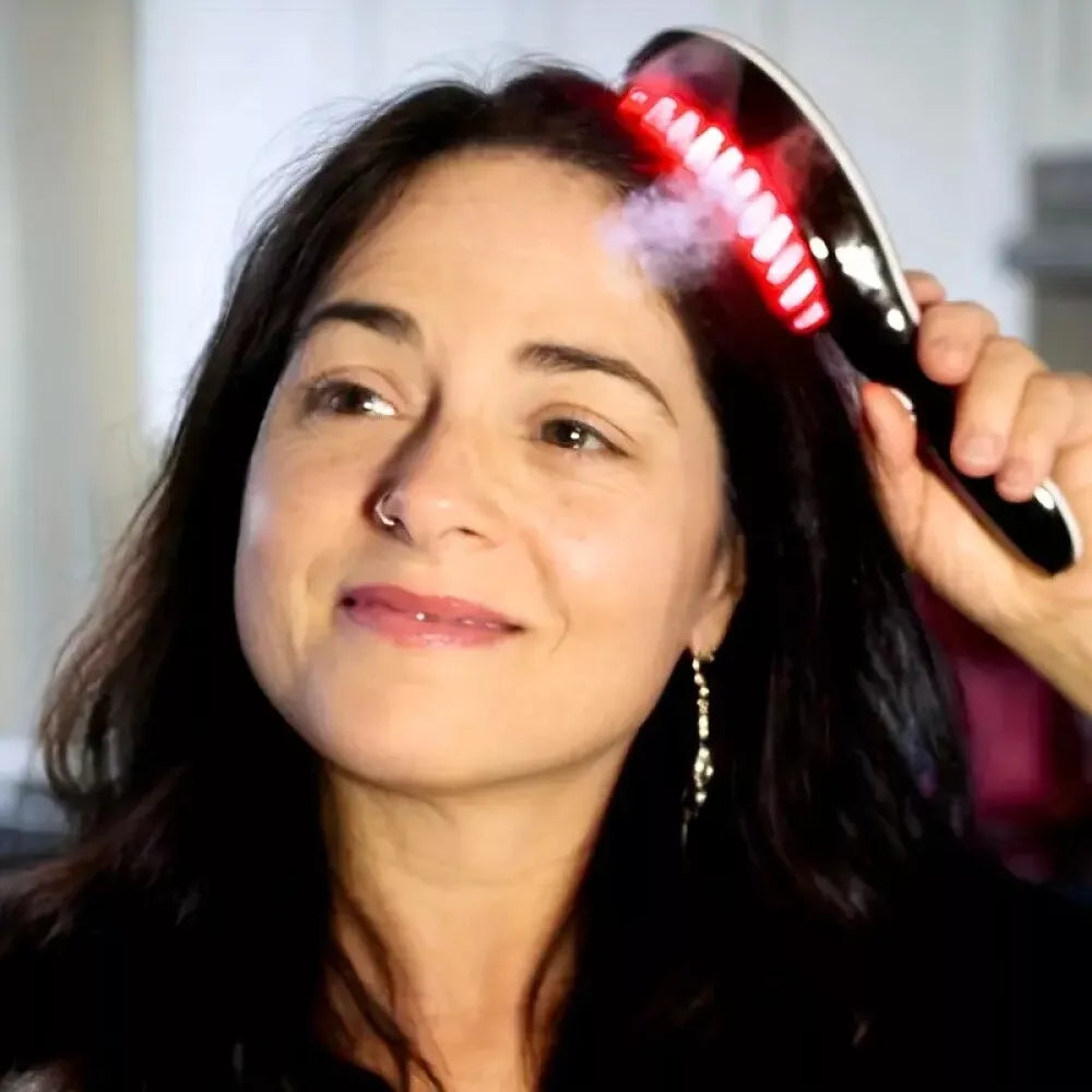 Scalp Massager Spray Brush – Massage, Light Therapy & Essential Oil Diffuser