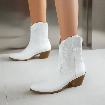 Rugged Ladies Cowboy Ankle Boots