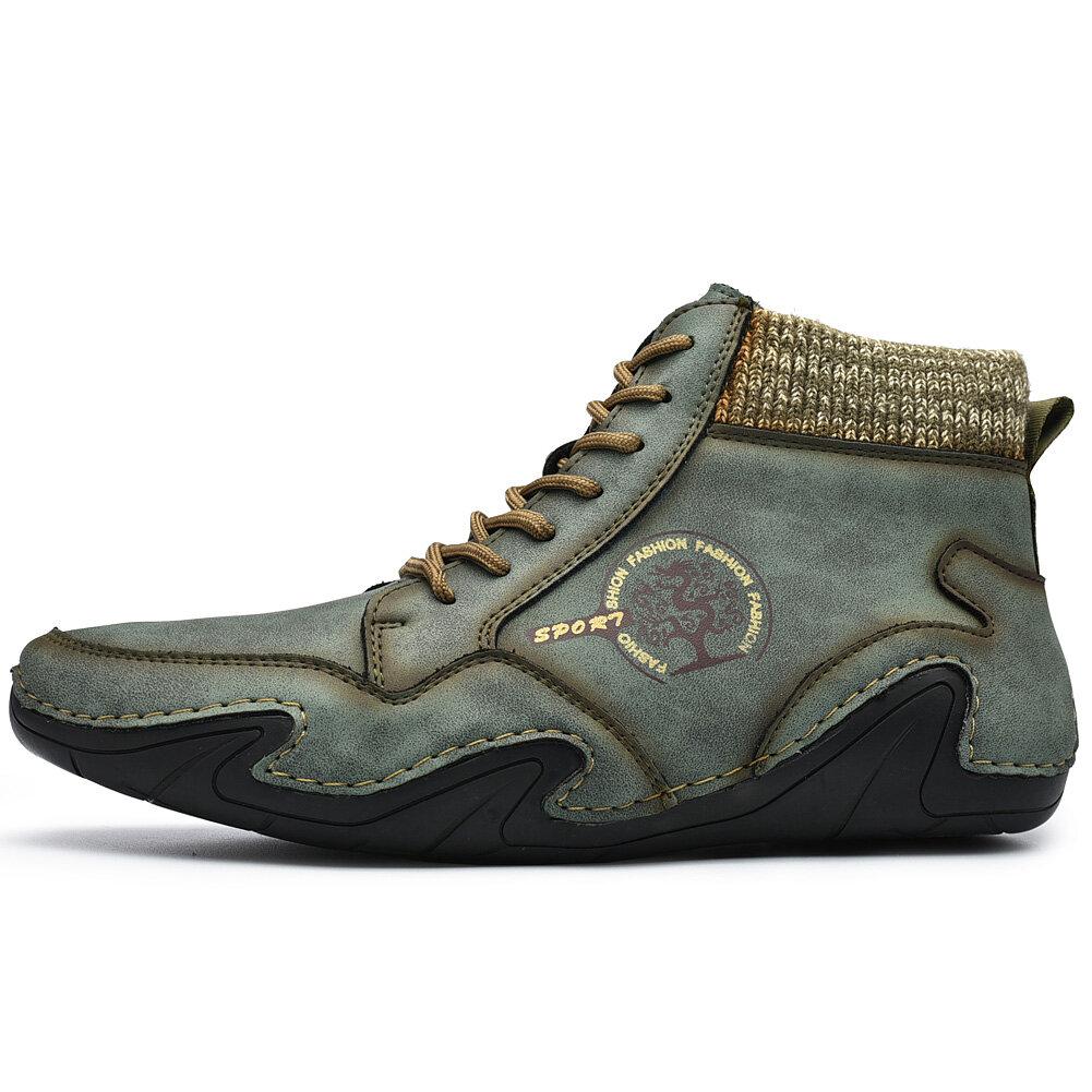 Barefoot Beck Shoes Men's Handmade Soft Slip Resistant Lace Up Leather Ankle Boots