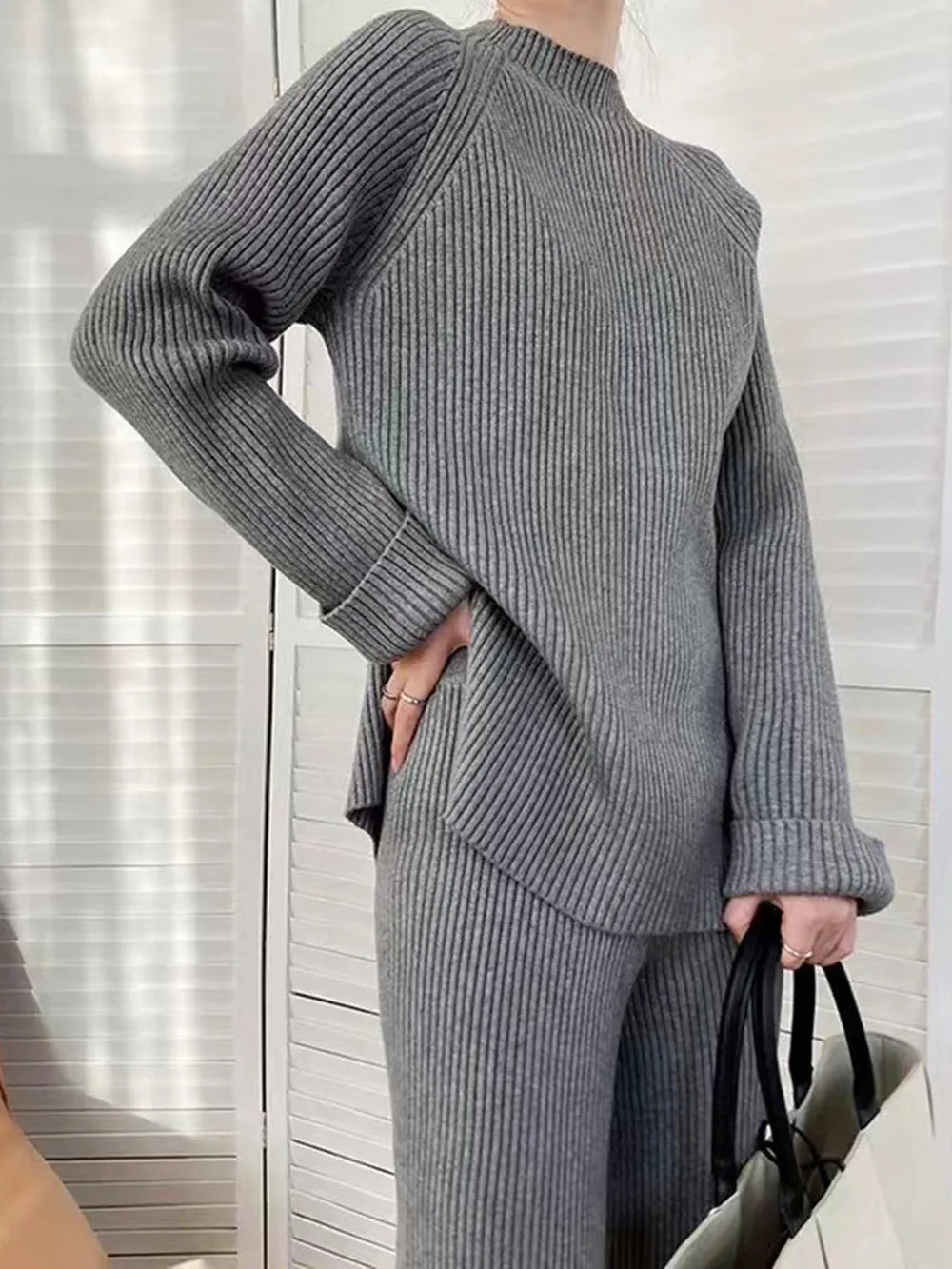 Comfortable Crew Neck 2 Piece Tracksuit Set
