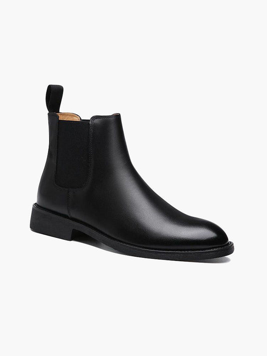 Men's Classic Dark Leather Ankle Boots Comfortable Fit - OutfitLondon