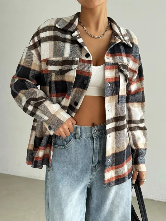 Relaxed Fit Checked Dress Shirt - OutfitLondon