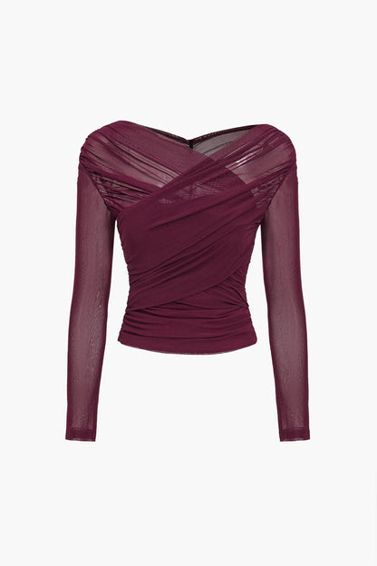 Feminine Women's Soft Airy Long Sleeve Top