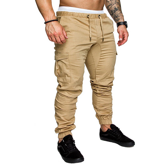 Men's Cargo Joggers Pants Drawstring Multiple Pockets