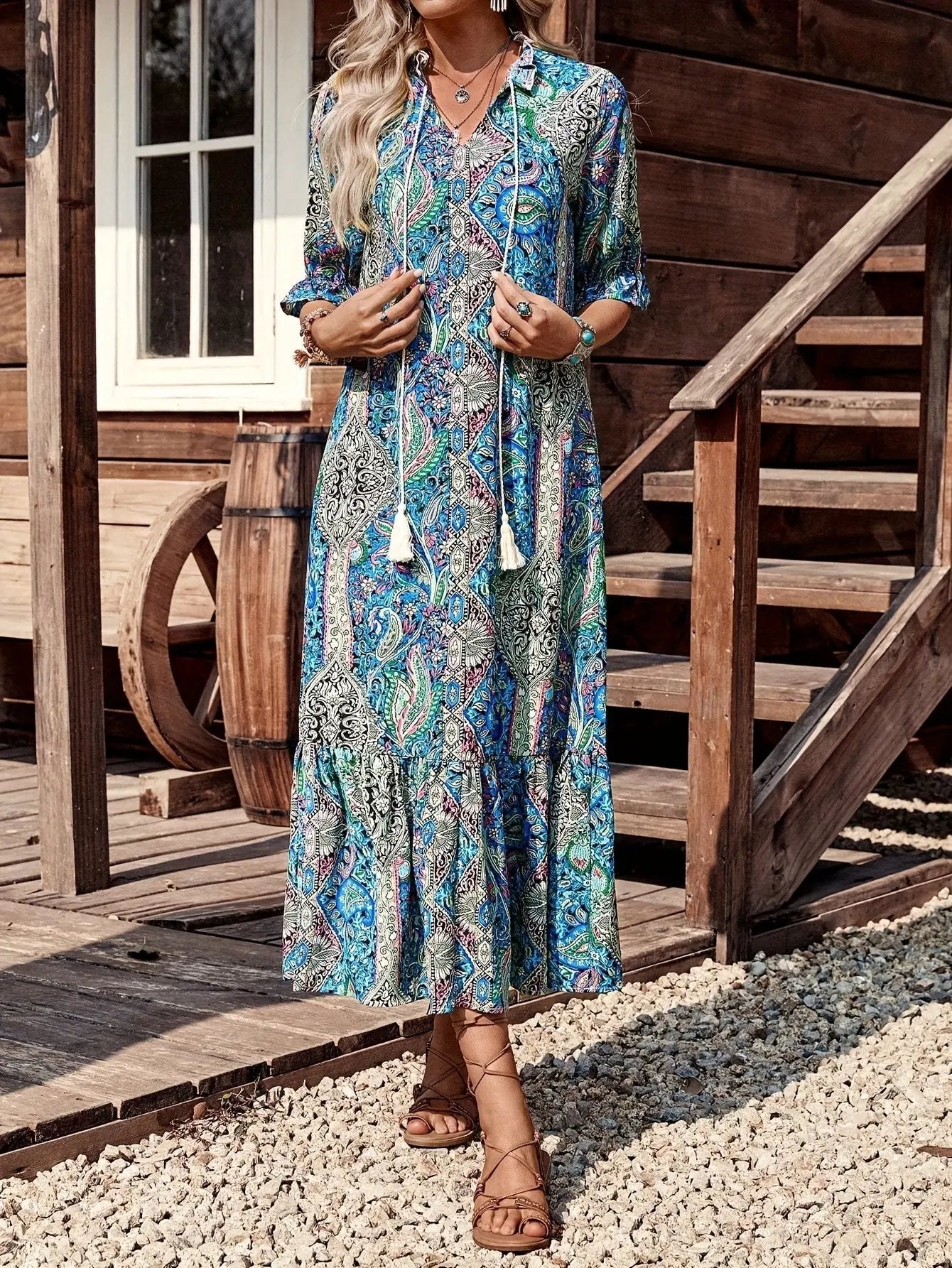 Bohemian Floral Maxi Summer Dress