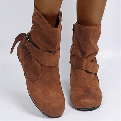 Chunky Block Heel Ankle Boots Retro Style