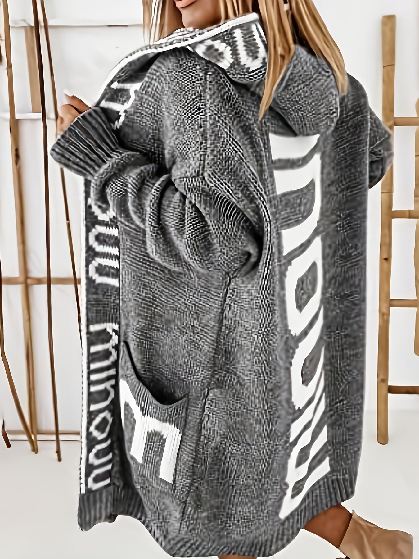 Cozy Blooming Open Cardigan Sweater for Ladies