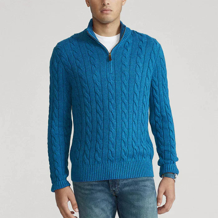 Timeless Cable Knit Half Zip Sweater