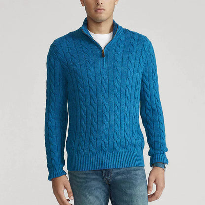Timeless Cable Knit Half Zip Sweater