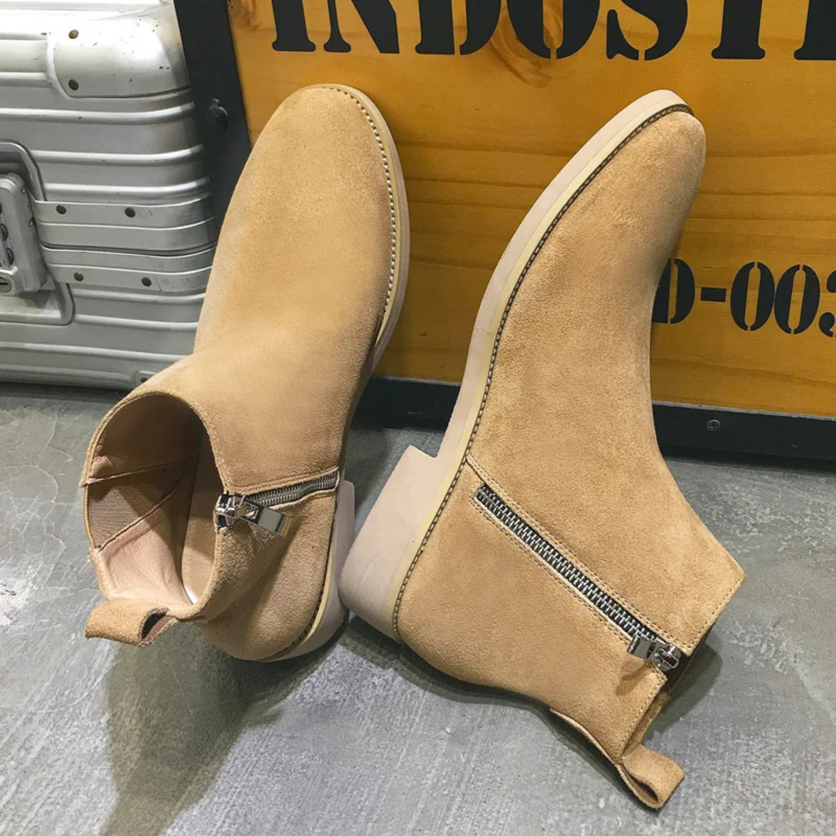 Luxury Men's Real Suede Chelsea Ankle Boots
